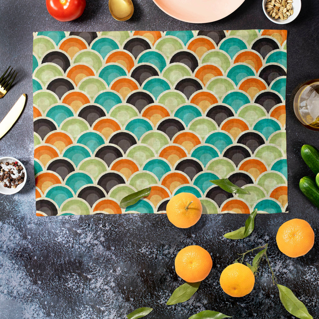 Retro Style D3 Table Mat Placemat-Table Place Mats Fabric-MAT_TB-IC 5007290 IC 5007290, Abstract Expressionism, Abstracts, Ancient, Art and Paintings, Books, Circle, Decorative, Digital, Digital Art, Fashion, Geometric, Geometric Abstraction, Graphic, Historical, Illustrations, Medieval, Modern Art, Patterns, Retro, Semi Abstract, Signs, Signs and Symbols, Urban, Vintage, style, d3, table, mat, placemat, wallpaper, interior, design, abstract, art, backdrop, background, color, colorful, cover, creative, deco