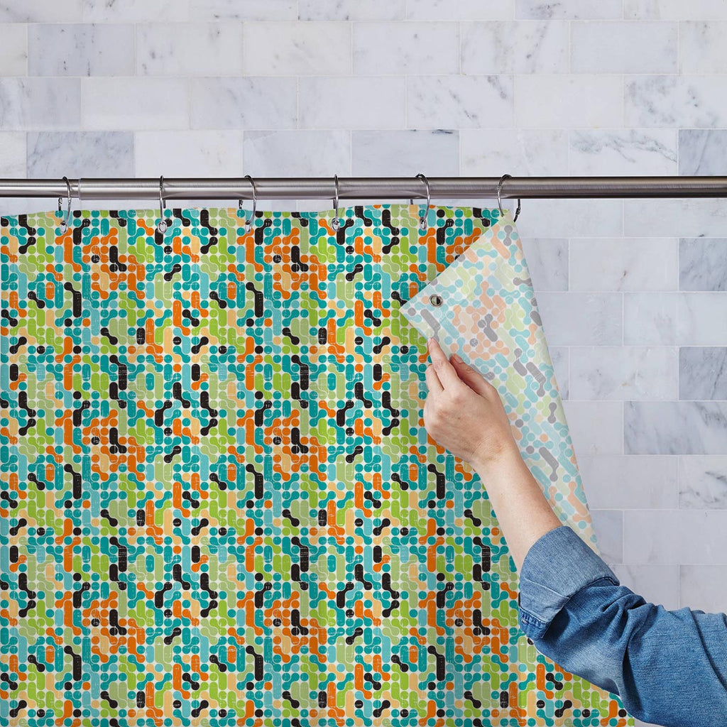 Retro Style Washable Waterproof Shower Curtain-Shower Curtains-CUR_SH-IC 5007292 IC 5007292, Abstract Expressionism, Abstracts, Ancient, Art and Paintings, Botanical, Circle, Decorative, Digital, Digital Art, Fashion, Floral, Flowers, Geometric, Geometric Abstraction, Graphic, Historical, Illustrations, Medieval, Modern Art, Nature, Patterns, Retro, Semi Abstract, Signs, Signs and Symbols, Vintage, style, washable, waterproof, shower, curtain, abstract, art, artistic, backdrop, background, bright, color, co