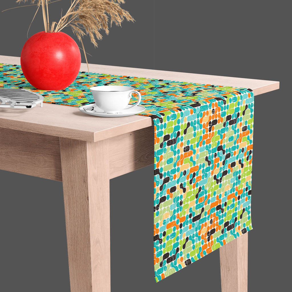 Retro Style D5 Table Runner-Table Runners-RUN_TB-IC 5007292 IC 5007292, Abstract Expressionism, Abstracts, Ancient, Art and Paintings, Botanical, Circle, Decorative, Digital, Digital Art, Fashion, Floral, Flowers, Geometric, Geometric Abstraction, Graphic, Historical, Illustrations, Medieval, Modern Art, Nature, Patterns, Retro, Semi Abstract, Signs, Signs and Symbols, Vintage, style, d5, table, runner, abstract, art, artistic, backdrop, background, bright, color, colorful, cool, cover, creative, decor, dec