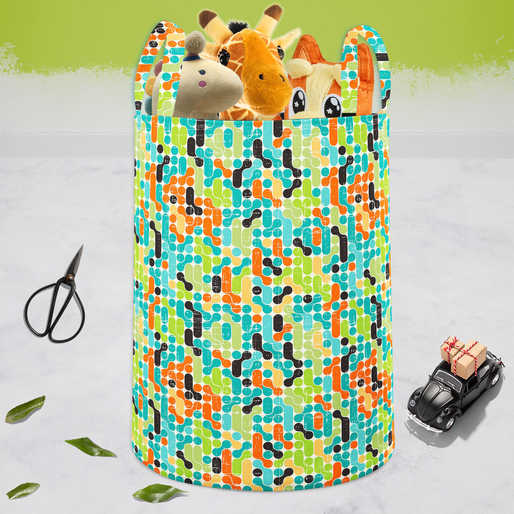 Retro Style D5 Foldable Open Storage Bin | Organizer Box, Toy Basket, Shelf Box, Laundry Bag | Canvas Fabric-Storage Bins-STR_BI_CB-IC 5007292 IC 5007292, Abstract Expressionism, Abstracts, Ancient, Art and Paintings, Botanical, Circle, Decorative, Digital, Digital Art, Fashion, Floral, Flowers, Geometric, Geometric Abstraction, Graphic, Historical, Illustrations, Medieval, Modern Art, Nature, Patterns, Retro, Semi Abstract, Signs, Signs and Symbols, Vintage, style, d5, foldable, open, storage, bin, organiz