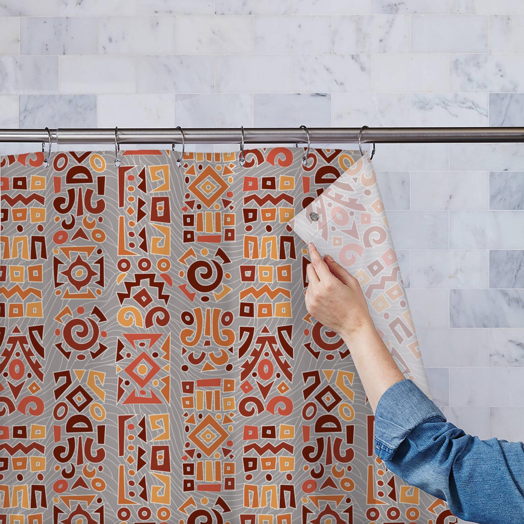 Ethnic Africa Washable Waterproof Shower Curtain-Shower Curtains-CUR_SH-IC 5007293 IC 5007293, Abstract Expressionism, Abstracts, African, Art and Paintings, Asian, Botanical, Circle, Culture, Digital, Digital Art, Dots, Ethnic, Floral, Flowers, Geometric, Geometric Abstraction, Graphic, Hand Drawn, Illustrations, Nature, Patterns, Semi Abstract, Signs, Signs and Symbols, Stripes, Traditional, Triangles, Tribal, World Culture, africa, washable, waterproof, shower, curtain, pattern, design, motif, abstract, 
