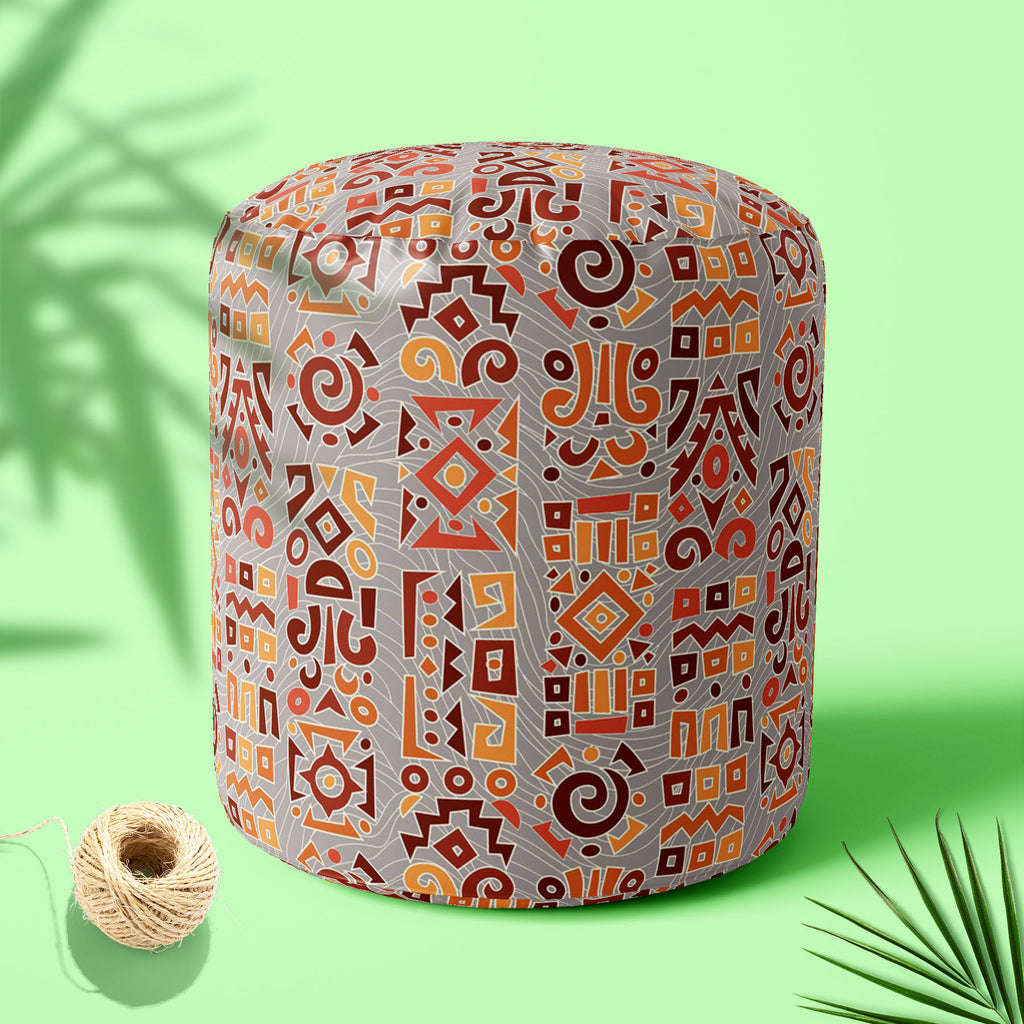 Ethnic Africa Footstool Footrest Puffy Pouffe Ottoman Bean Bag | Canvas Fabric-Footstools-FST_CB_BN-IC 5007293 IC 5007293, Abstract Expressionism, Abstracts, African, Art and Paintings, Asian, Botanical, Circle, Culture, Digital, Digital Art, Dots, Ethnic, Floral, Flowers, Geometric, Geometric Abstraction, Graphic, Hand Drawn, Illustrations, Nature, Patterns, Semi Abstract, Signs, Signs and Symbols, Stripes, Traditional, Triangles, Tribal, World Culture, africa, footstool, footrest, puffy, pouffe, ottoman, 