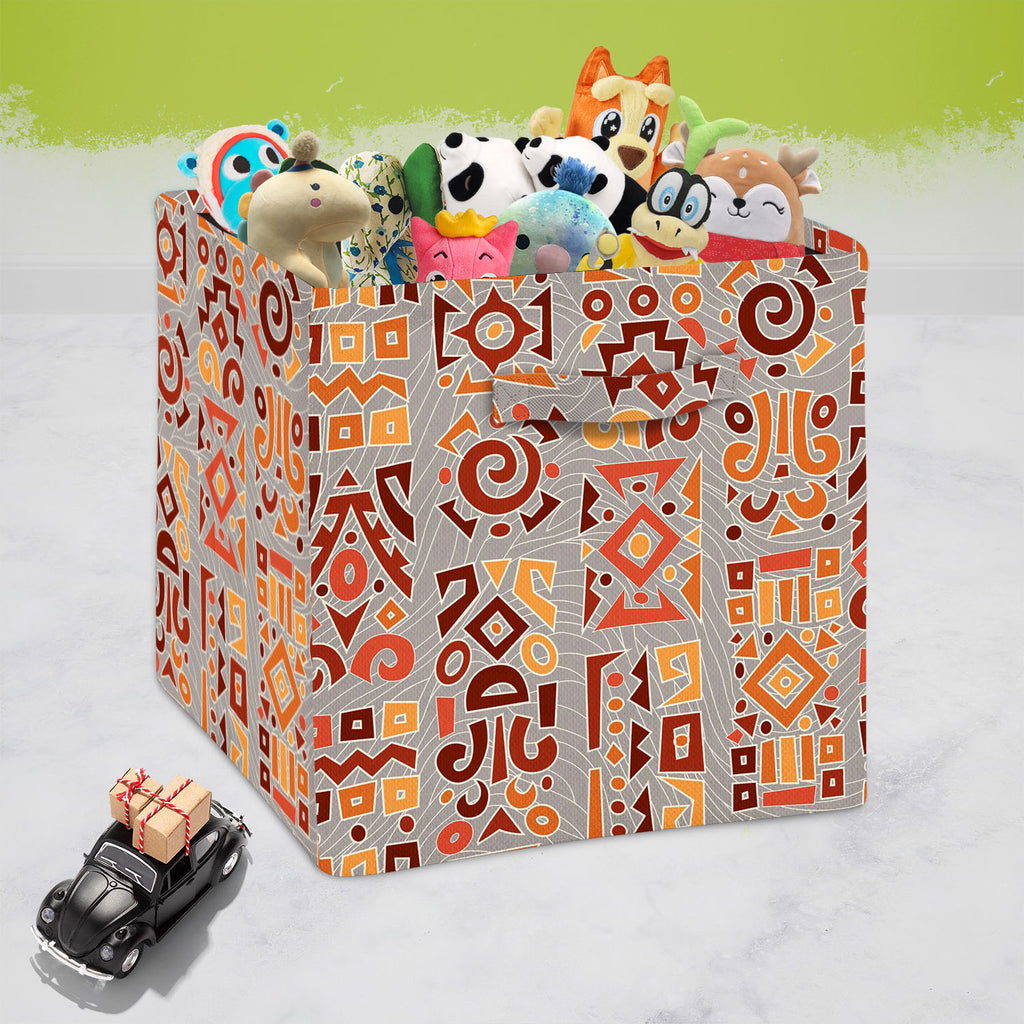 Ethnic Africa Foldable Open Storage Bin | Organizer Box, Toy Basket, Shelf Box, Laundry Bag | Canvas Fabric-Storage Bins-STR_BI_CB-IC 5007293 IC 5007293, Abstract Expressionism, Abstracts, African, Art and Paintings, Asian, Botanical, Circle, Culture, Digital, Digital Art, Dots, Ethnic, Floral, Flowers, Geometric, Geometric Abstraction, Graphic, Hand Drawn, Illustrations, Nature, Patterns, Semi Abstract, Signs, Signs and Symbols, Stripes, Traditional, Triangles, Tribal, World Culture, africa, foldable, open