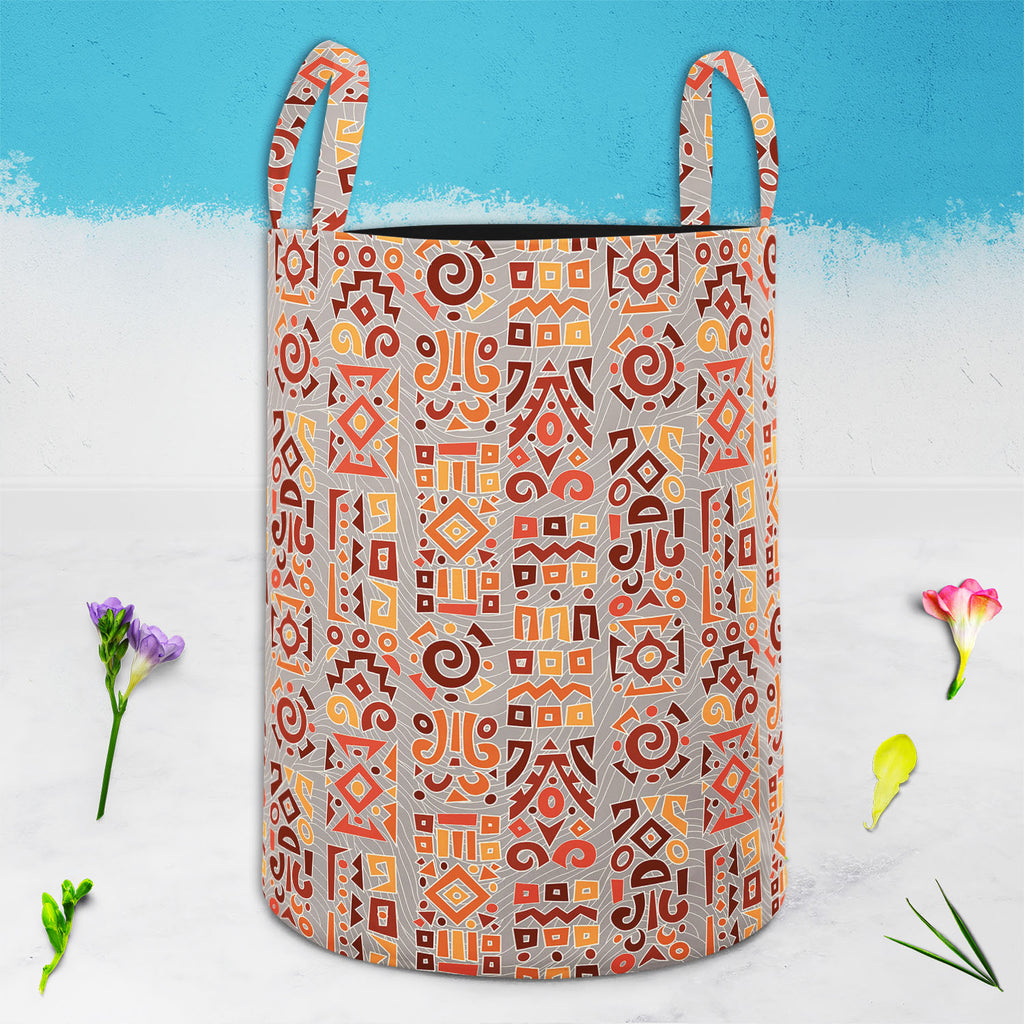 Ethnic Africa Foldable Open Storage Bin | Organizer Box, Toy Basket, Shelf Box, Laundry Bag | Canvas Fabric-Storage Bins-STR_BI_CB-IC 5007293 IC 5007293, Abstract Expressionism, Abstracts, African, Art and Paintings, Asian, Botanical, Circle, Culture, Digital, Digital Art, Dots, Ethnic, Floral, Flowers, Geometric, Geometric Abstraction, Graphic, Hand Drawn, Illustrations, Nature, Patterns, Semi Abstract, Signs, Signs and Symbols, Stripes, Traditional, Triangles, Tribal, World Culture, africa, foldable, open