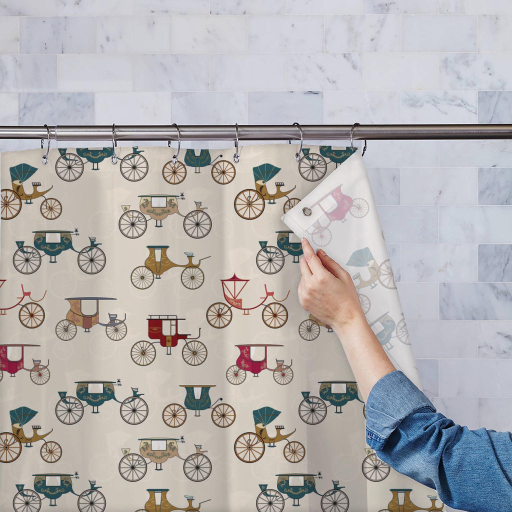Antique Carriages Washable Waterproof Shower Curtain-Shower Curtains-CUR_SH-IC 5007294 IC 5007294, Ancient, Art and Paintings, Automobiles, Historical, Illustrations, Medieval, Patterns, Signs, Signs and Symbols, Sports, Transportation, Travel, Vehicles, Victorian, Vintage, antique, carriages, washable, waterproof, shower, curtain, horse, and, carriage, art, background, cab, cabriolet, cart, cartwheel, classic, coach, copy, design, elegant, historic, illustration, old, pattern, repeat, repetition, revival, 