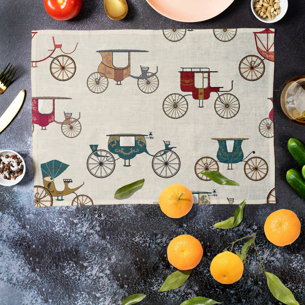 Antique Carriages Table Mat Placemat-Table Place Mats Fabric-MAT_TB-IC 5007294 IC 5007294, Ancient, Art and Paintings, Automobiles, Historical, Illustrations, Medieval, Patterns, Signs, Signs and Symbols, Sports, Transportation, Travel, Vehicles, Victorian, Vintage, antique, carriages, table, mat, placemat, horse, and, carriage, art, background, cab, cabriolet, cart, cartwheel, classic, coach, copy, design, elegant, historic, illustration, old, pattern, repeat, repetition, revival, ride, seamless, style, te