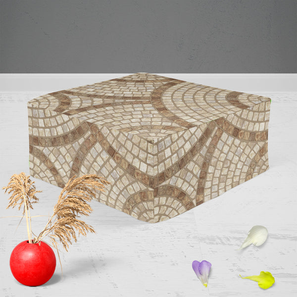 Brown Mosaic Footstool Footrest Puffy Pouffe Ottoman Bean Bag | Canvas Fabric-Footstools-FST_CB_BN-IC 5007295 IC 5007295, Abstract Expressionism, Abstracts, Architecture, Check, Digital, Digital Art, Geometric, Geometric Abstraction, Graphic, Grid Art, Marble, Marble and Stone, Patterns, Semi Abstract, brown, mosaic, footstool, footrest, puffy, pouffe, ottoman, bean, bag, floor, cushion, pillow, canvas, fabric, texture, stone, seamless, textures, abstract, background, bath, block, bright, build, ceramic, ch