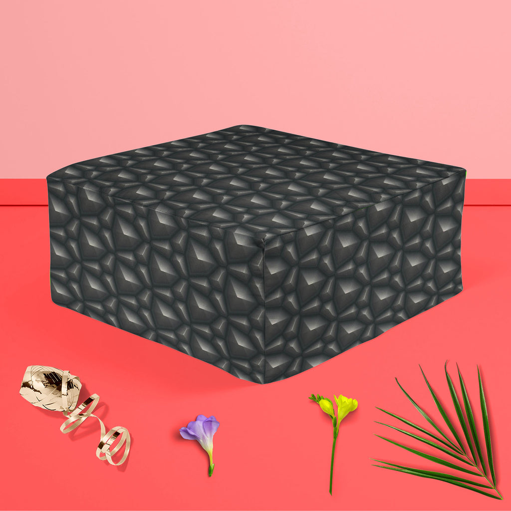 Abstract Art D40 Footstool Footrest Puffy Pouffe Ottoman Bean Bag | Canvas Fabric - Footstools - ArtzFolio.com