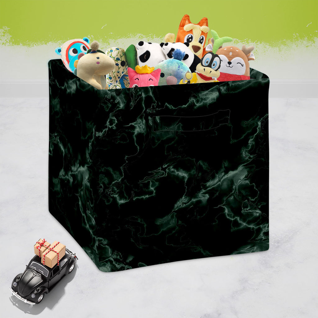 Green Art Foldable Open Storage Bin | Organizer Box, Toy Basket, Shelf Box, Laundry Bag | Canvas Fabric-Storage Bins-STR_BI_CB-IC 5007298 IC 5007298, Abstract Expressionism, Abstracts, Art and Paintings, Black, Black and White, Marble, Marble and Stone, Patterns, Semi Abstract, Signs, Signs and Symbols, green, art, foldable, open, storage, bin, organizer, box, toy, basket, shelf, laundry, bag, canvas, fabric, texture, granite, abstract, backdrop, background, built, structure, construction, material, dark, d