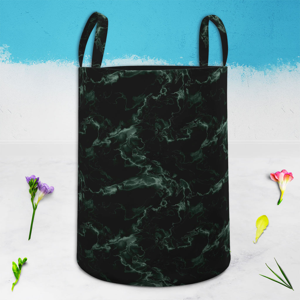 Green Art Foldable Open Storage Bin | Organizer Box, Toy Basket, Shelf Box, Laundry Bag | Canvas Fabric-Storage Bins-STR_BI_CB-IC 5007298 IC 5007298, Abstract Expressionism, Abstracts, Art and Paintings, Black, Black and White, Marble, Marble and Stone, Patterns, Semi Abstract, Signs, Signs and Symbols, green, art, foldable, open, storage, bin, organizer, box, toy, basket, shelf, laundry, bag, canvas, fabric, texture, granite, abstract, backdrop, background, built, structure, construction, material, dark, d