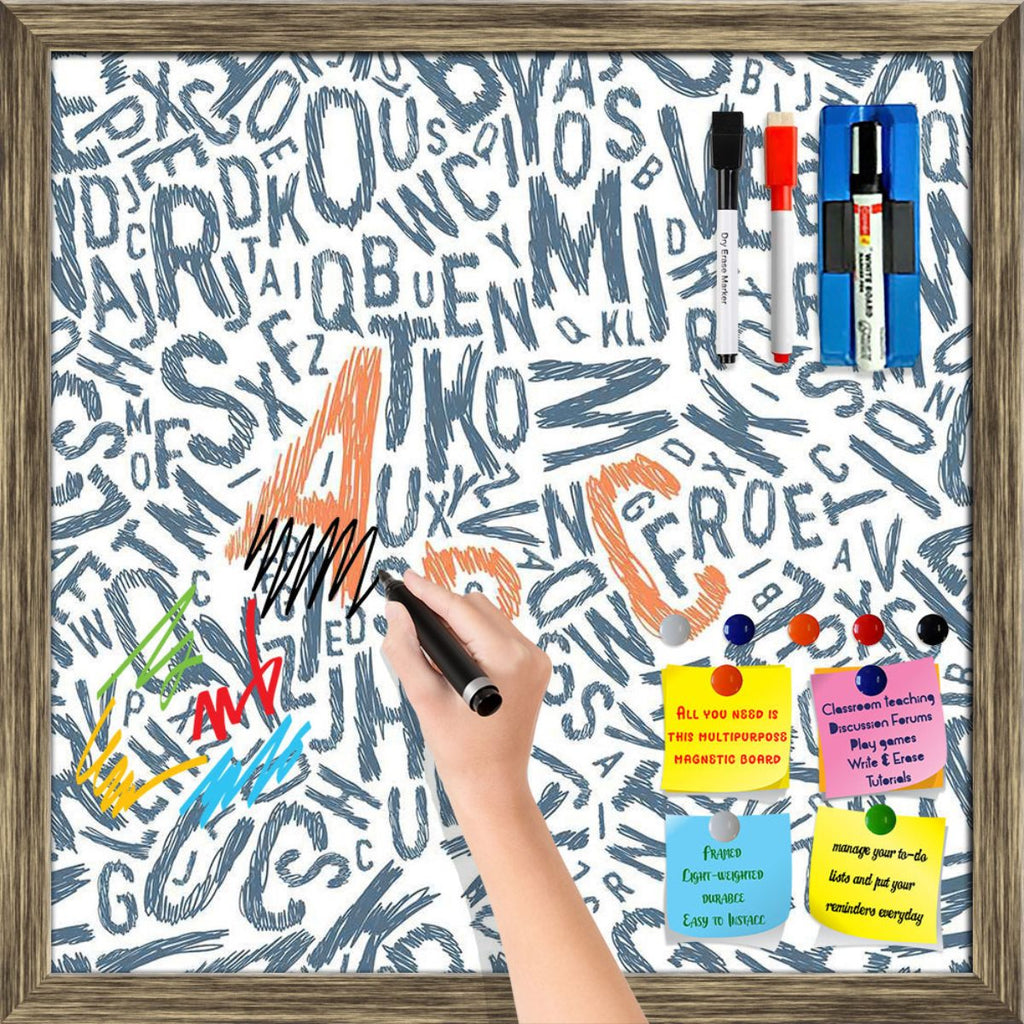 Sketch Art Framed Magnetic Dry Erase Board Combo with Magnet Buttons  Markers