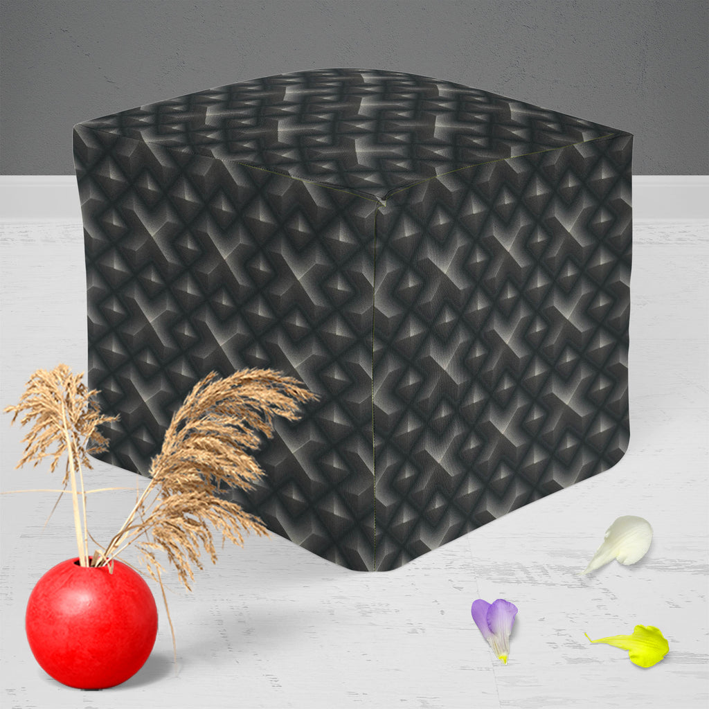 Abstract Art D41 Footstool Footrest Puffy Pouffe Ottoman Bean Bag | Canvas Fabric - Footstools - ArtzFolio.com