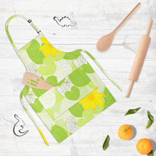 Green Leaves D1 Apron | Adjustable, Free Size & Waist Tiebacks-Aprons Neck to Knee-APR_NK_KN-IC 5007305 IC 5007305, Abstract Expressionism, Abstracts, Ancient, Art and Paintings, Botanical, Decorative, Digital, Digital Art, Floral, Flowers, Graphic, Historical, Illustrations, Medieval, Nature, Patterns, Retro, Scenic, Semi Abstract, Signs, Signs and Symbols, Vintage, Wedding, Wooden, green, leaves, d1, full-length, neck, to, knee, apron, poly-cotton, fabric, adjustable, buckle, waist, tiebacks, abstract, ar