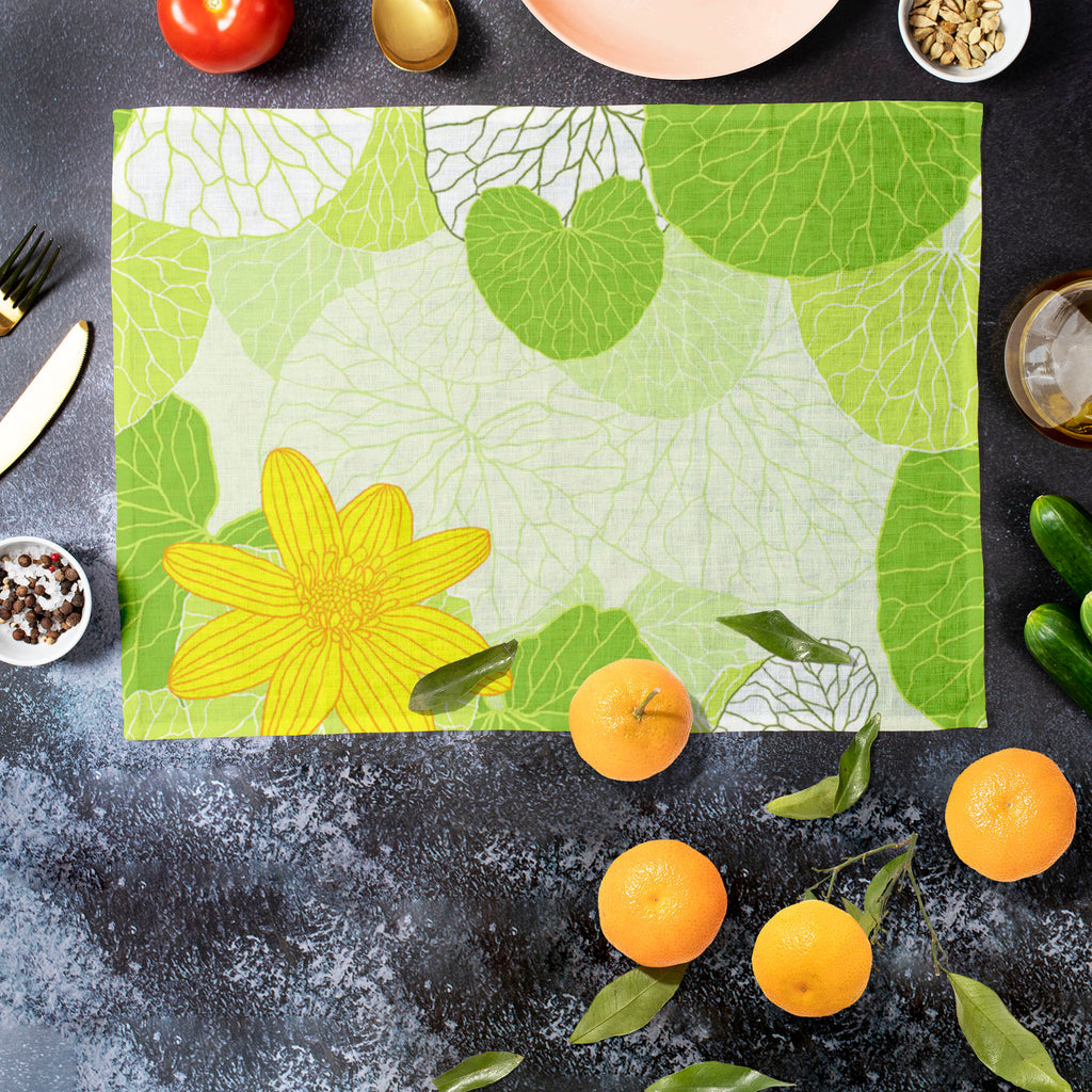 Green Leaves D1 Table Mat Placemat-Table Place Mats Fabric-MAT_TB-IC 5007305 IC 5007305, Abstract Expressionism, Abstracts, Ancient, Art and Paintings, Botanical, Decorative, Digital, Digital Art, Floral, Flowers, Graphic, Historical, Illustrations, Medieval, Nature, Patterns, Retro, Scenic, Semi Abstract, Signs, Signs and Symbols, Vintage, Wedding, Wooden, green, leaves, d1, table, mat, placemat, abstract, art, backdrop, background, beautiful, beauty, branch, continuity, cute, decoration, design, elements,