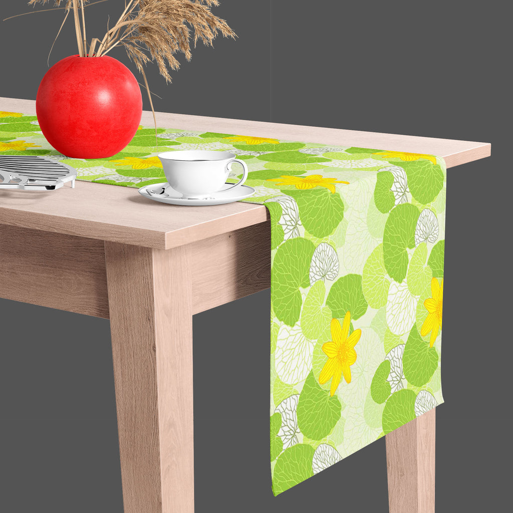 Green Leaves D1 Table Runner-Table Runners-RUN_TB-IC 5007305 IC 5007305, Abstract Expressionism, Abstracts, Ancient, Art and Paintings, Botanical, Decorative, Digital, Digital Art, Floral, Flowers, Graphic, Historical, Illustrations, Medieval, Nature, Patterns, Retro, Scenic, Semi Abstract, Signs, Signs and Symbols, Vintage, Wedding, Wooden, green, leaves, d1, table, runner, abstract, art, backdrop, background, beautiful, beauty, branch, continuity, cute, decoration, design, elements, flora, flower, frame, 