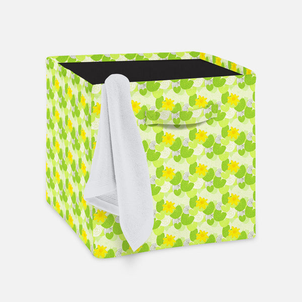 Green Leaves Foldable Open Storage Bin | Organizer Box, Toy Basket, Shelf Box, Laundry Bag | Canvas Fabric-Storage Bins-STR_BI_CB-IC 5007305 IC 5007305, Abstract Expressionism, Abstracts, Ancient, Art and Paintings, Botanical, Decorative, Digital, Digital Art, Floral, Flowers, Graphic, Historical, Illustrations, Medieval, Nature, Patterns, Retro, Scenic, Semi Abstract, Signs, Signs and Symbols, Vintage, Wedding, Wooden, green, leaves, foldable, open, storage, bin, organizer, box, toy, basket, shelf, laundry