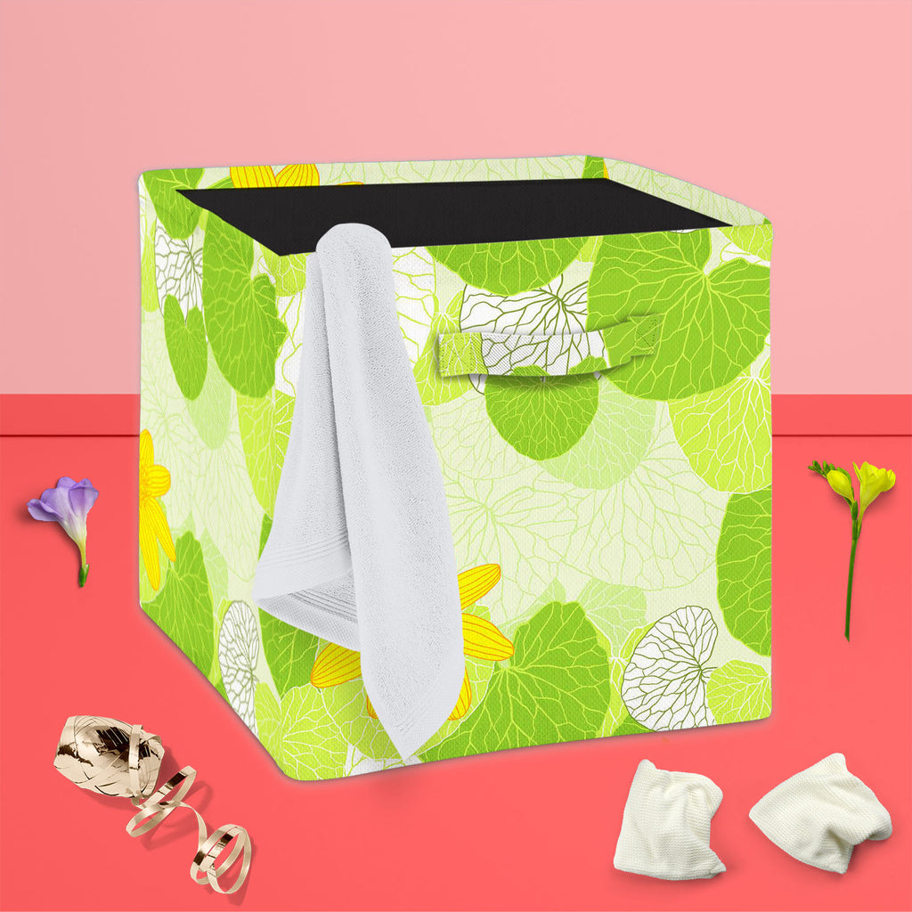Green Leaves D1 Foldable Open Storage Bin | Organizer Box, Toy Basket, Shelf Box, Laundry Bag | Canvas Fabric-Storage Bins-STR_BI_CB-IC 5007305 IC 5007305, Abstract Expressionism, Abstracts, Ancient, Art and Paintings, Botanical, Decorative, Digital, Digital Art, Floral, Flowers, Graphic, Historical, Illustrations, Medieval, Nature, Patterns, Retro, Scenic, Semi Abstract, Signs, Signs and Symbols, Vintage, Wedding, Wooden, green, leaves, d1, foldable, open, storage, bin, organizer, box, toy, basket, shelf, 