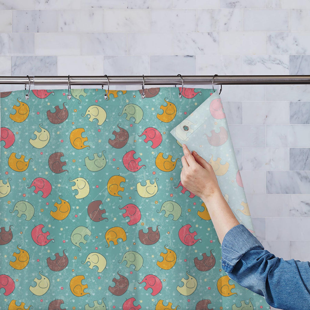 Baby Elephants D1 Washable Waterproof Shower Curtain-Shower Curtains-CUR_SH-IC 5007309 IC 5007309, Abstract Expressionism, Abstracts, Animals, Animated Cartoons, Art and Paintings, Baby, Birthday, Botanical, Caricature, Cartoons, Children, Decorative, Digital, Digital Art, Drawing, Family, Floral, Flowers, Graphic, Hearts, Holidays, Icons, Illustrations, Kids, Love, Nature, Patterns, Semi Abstract, Signs, Signs and Symbols, Sports, elephants, d1, washable, waterproof, shower, curtain, elephant, animal, patt