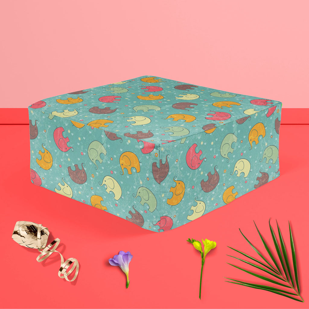 Baby Elephants D1 Footstool Footrest Puffy Pouffe Ottoman Bean Bag | Canvas Fabric-Footstools-FST_CB_BN-IC 5007309 IC 5007309, Abstract Expressionism, Abstracts, Animals, Animated Cartoons, Art and Paintings, Baby, Birthday, Botanical, Caricature, Cartoons, Children, Decorative, Digital, Digital Art, Drawing, Family, Floral, Flowers, Graphic, Hearts, Holidays, Icons, Illustrations, Kids, Love, Nature, Patterns, Semi Abstract, Signs, Signs and Symbols, Sports, elephants, d1, footstool, footrest, puffy, pouff