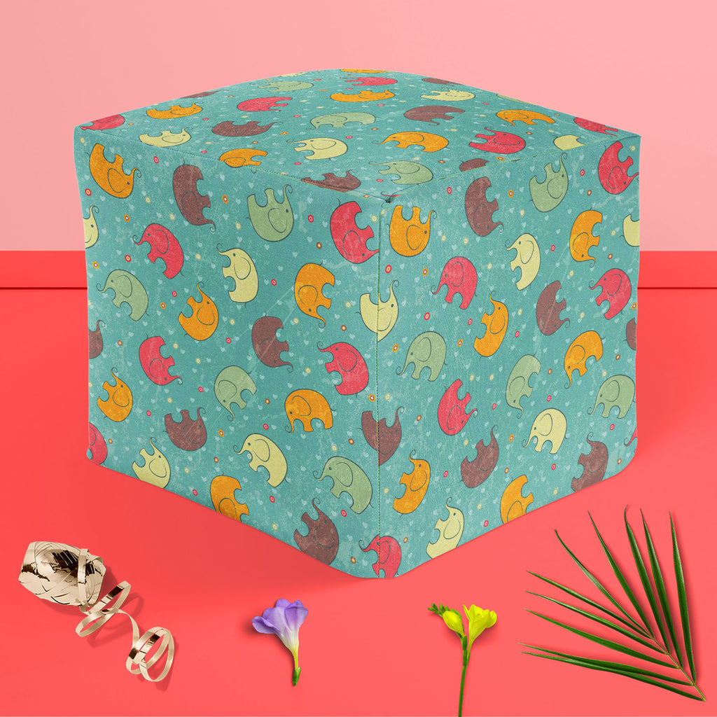 Baby Elephants D1 Footstool Footrest Puffy Pouffe Ottoman Bean Bag | Canvas Fabric-Footstools-FST_CB_BN-IC 5007309 IC 5007309, Abstract Expressionism, Abstracts, Animals, Animated Cartoons, Art and Paintings, Baby, Birthday, Botanical, Caricature, Cartoons, Children, Decorative, Digital, Digital Art, Drawing, Family, Floral, Flowers, Graphic, Hearts, Holidays, Icons, Illustrations, Kids, Love, Nature, Patterns, Semi Abstract, Signs, Signs and Symbols, Sports, elephants, d1, footstool, footrest, puffy, pouff
