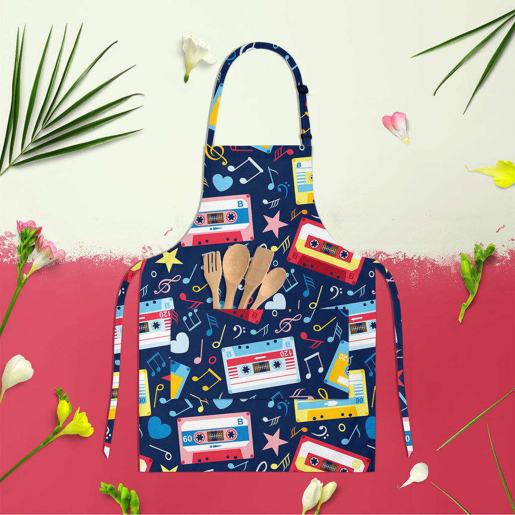 Music Cassettes Apron | Adjustable, Free Size & Waist Tiebacks-Aprons Neck to Knee-APR_NK_KN-IC 5007310 IC 5007310, Abstract Expressionism, Abstracts, Ancient, Animated Cartoons, Caricature, Cartoons, Drawing, Historical, Illustrations, Medieval, Music, Music and Dance, Music and Musical Instruments, Musical Instruments, Patterns, Retro, Semi Abstract, Signs, Signs and Symbols, Vintage, cassettes, apron, adjustable, free, size, waist, tiebacks, pattern, abstract, audio, cassette, background, blue, cartoon, 