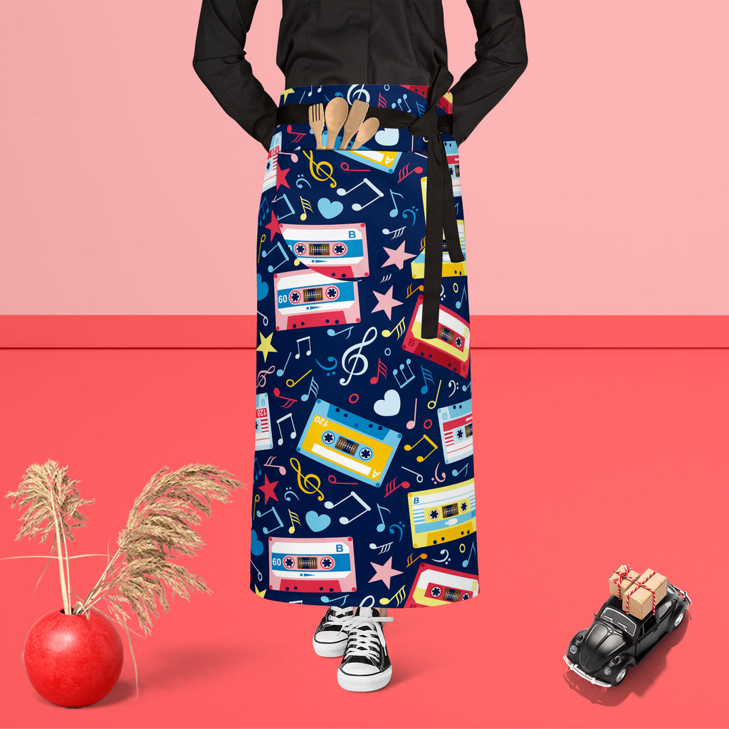 Music Cassettes Apron | Adjustable, Free Size & Waist Tiebacks-Aprons Waist to Feet-APR_WS_FT-IC 5007310 IC 5007310, Abstract Expressionism, Abstracts, Ancient, Animated Cartoons, Caricature, Cartoons, Drawing, Historical, Illustrations, Medieval, Music, Music and Dance, Music and Musical Instruments, Musical Instruments, Patterns, Retro, Semi Abstract, Signs, Signs and Symbols, Vintage, cassettes, apron, adjustable, free, size, waist, tiebacks, pattern, abstract, audio, cassette, background, blue, cartoon,
