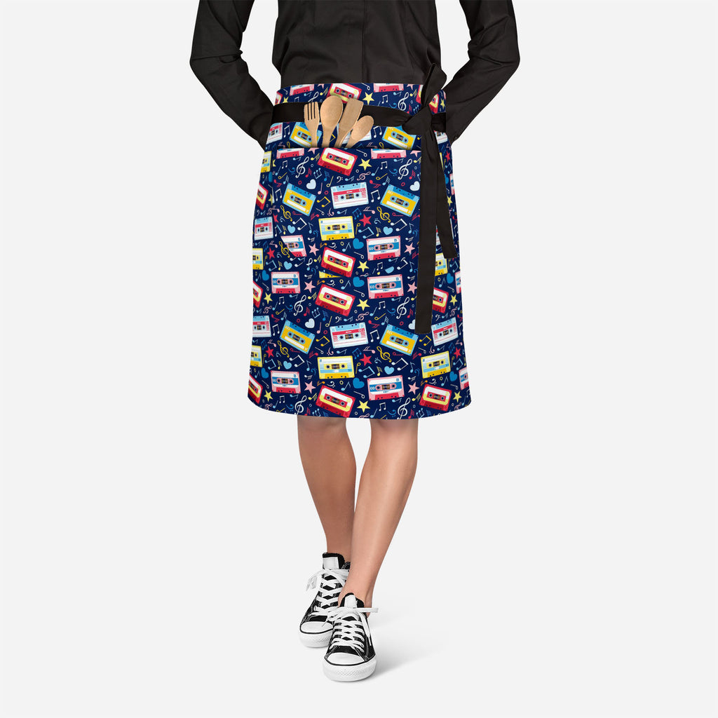 Music Cassettes Apron | Adjustable, Free Size & Waist Tiebacks-Apron Waist to Feet-APR_WS_KN-IC 5007310 IC 5007310, Abstract Expressionism, Abstracts, Ancient, Animated Cartoons, Caricature, Cartoons, Drawing, Historical, Illustrations, Medieval, Music, Music and Dance, Music and Musical Instruments, Musical Instruments, Patterns, Retro, Semi Abstract, Signs, Signs and Symbols, Vintage, cassettes, apron, adjustable, free, size, waist, tiebacks, pattern, abstract, audio, cassette, background, blue, cartoon, 