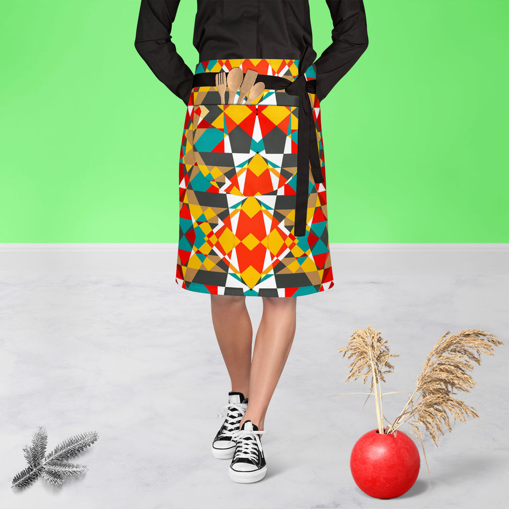 Tribal Art D1 Apron | Adjustable, Free Size & Waist Tiebacks-Apron Waist to Knee-APR_WS_KN-IC 5007311 IC 5007311, Abstract Expressionism, Abstracts, Ancient, Art and Paintings, Culture, Decorative, Digital, Digital Art, Drawing, Ethnic, Fantasy, Fashion, Folk Art, Geometric, Geometric Abstraction, Graphic, Historical, Illustrations, Medieval, Mexican, Modern Art, Patterns, Retro, Semi Abstract, Signs, Signs and Symbols, Traditional, Tribal, Vintage, World Culture, art, d1, apron, adjustable, free, size, wai