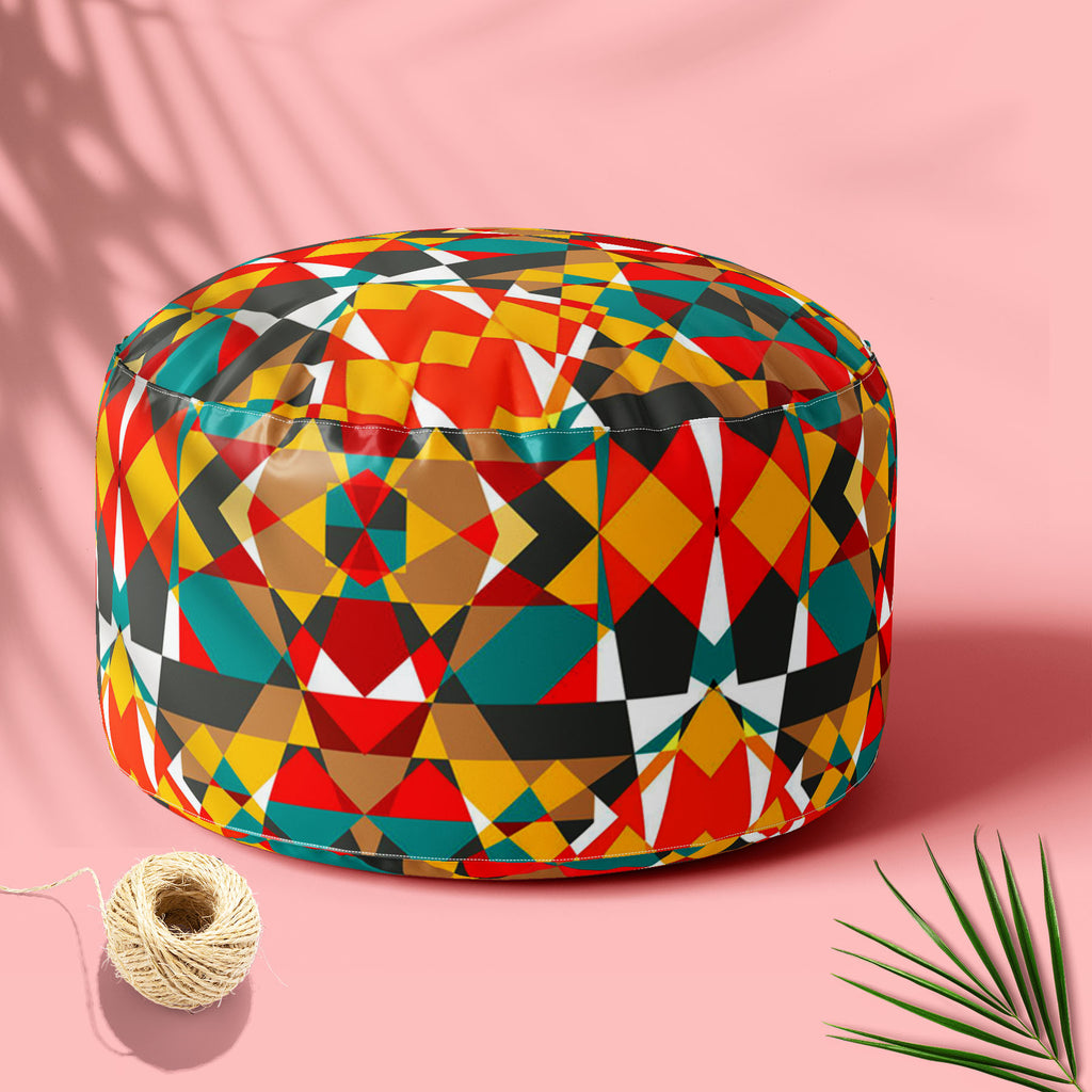 Tribal Art D1 Footstool Footrest Puffy Pouffe Ottoman Bean Bag | Canvas Fabric-Footstools-FST_CB_BN-IC 5007311 IC 5007311, Abstract Expressionism, Abstracts, Ancient, Art and Paintings, Culture, Decorative, Digital, Digital Art, Drawing, Ethnic, Fantasy, Fashion, Folk Art, Geometric, Geometric Abstraction, Graphic, Historical, Illustrations, Medieval, Mexican, Modern Art, Patterns, Retro, Semi Abstract, Signs, Signs and Symbols, Traditional, Tribal, Vintage, World Culture, art, d1, footstool, footrest, puff