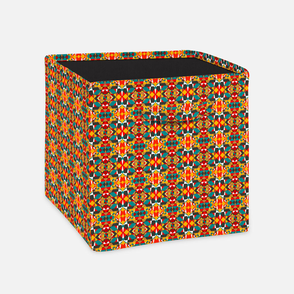 Tribal Art Foldable Open Storage Bin | Organizer Box, Toy Basket, Shelf Box, Laundry Bag | Canvas Fabric-Storage Bins-STR_BI_CB-IC 5007311 IC 5007311, Abstract Expressionism, Abstracts, Ancient, Art and Paintings, Culture, Decorative, Digital, Digital Art, Drawing, Ethnic, Fantasy, Fashion, Folk Art, Geometric, Geometric Abstraction, Graphic, Historical, Illustrations, Medieval, Mexican, Modern Art, Patterns, Retro, Semi Abstract, Signs, Signs and Symbols, Traditional, Tribal, Vintage, World Culture, art, f