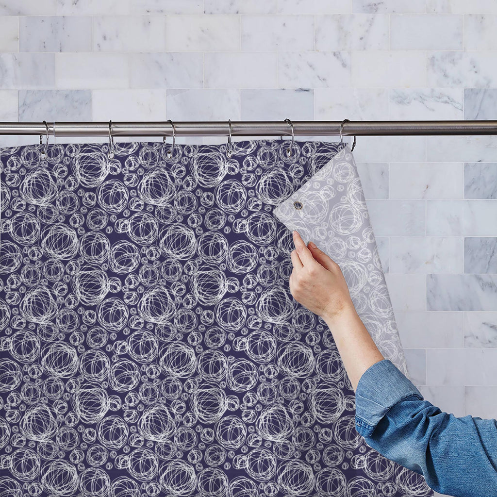 Doodle Circles D1 Washable Waterproof Shower Curtain-Shower Curtains-CUR_SH-IC 5007312 IC 5007312, Abstract Expressionism, Abstracts, Ancient, Art and Paintings, Black and White, Circle, Cross, Decorative, Geometric, Geometric Abstraction, Historical, Illustrations, Medieval, Modern Art, Patterns, Retro, Semi Abstract, Signs, Signs and Symbols, Vintage, White, doodle, circles, d1, washable, waterproof, shower, curtain, abstract, art, artwork, backdrop, background, clew, curl, decor, decoration, design, elem