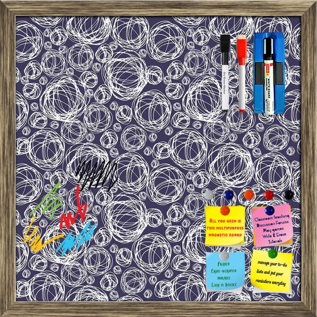 Doodle Circles Framed Magnetic Dry Erase Board | Combo with Magnet Buttons & Markers-Magnetic Boards Framed-MGB_FR-IC 5007312 IC 5007312, Abstract Expressionism, Abstracts, Ancient, Art and Paintings, Black and White, Circle, Cross, Decorative, Geometric, Geometric Abstraction, Historical, Illustrations, Medieval, Modern Art, Patterns, Retro, Semi Abstract, Signs, Signs and Symbols, Vintage, White, doodle, circles, framed, magnetic, dry, erase, board, printed, whiteboard, with, 4, magnets, 2, markers, 1, du