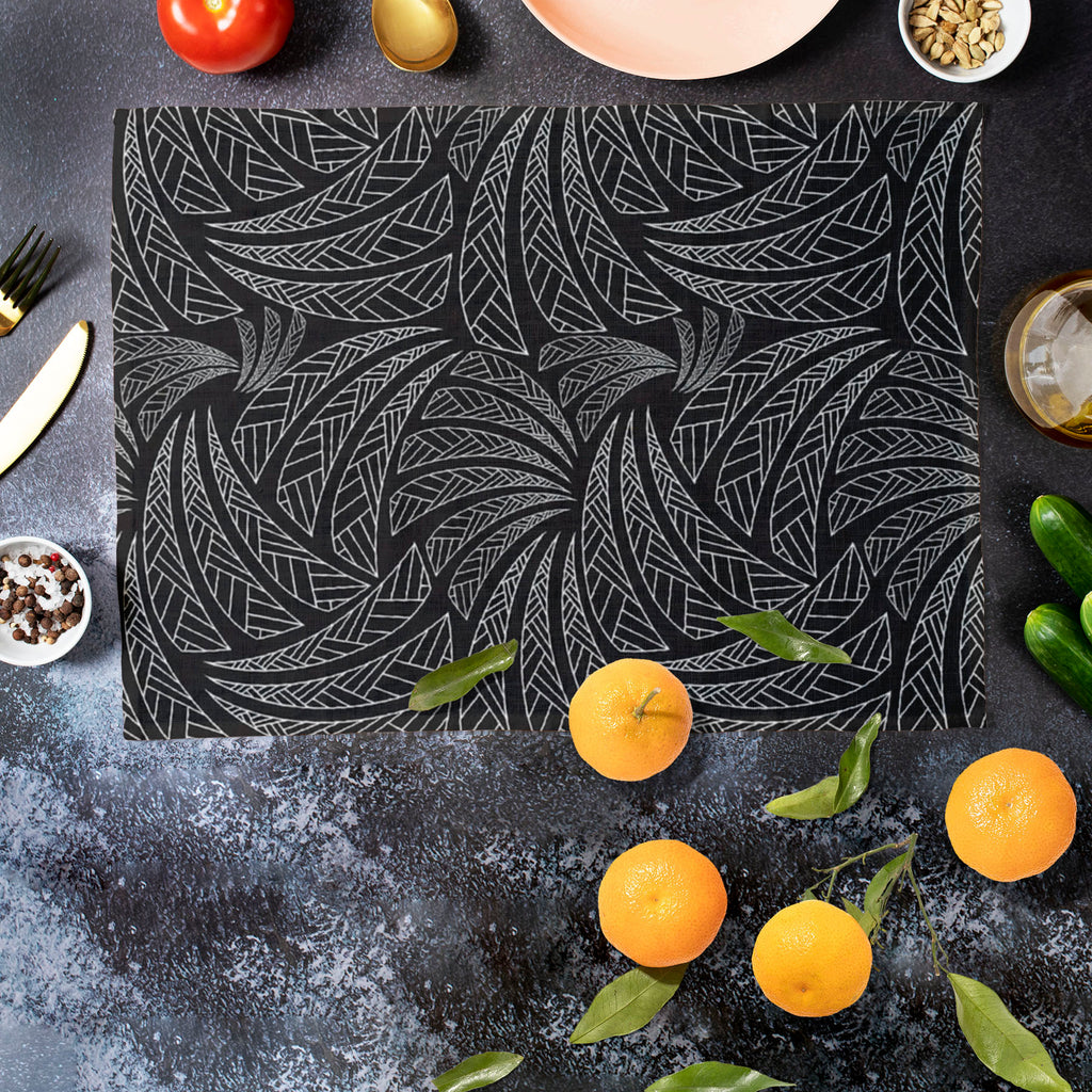 Ethnic Art Table Mat Placemat-Table Place Mats Fabric-MAT_TB-IC 5007314 IC 5007314, Abstract Expressionism, Abstracts, African, Ancient, Art and Paintings, Black, Black and White, Calligraphy, Culture, Decorative, Digital, Digital Art, Ethnic, Folk Art, Geometric, Geometric Abstraction, Graphic, Historical, Illustrations, Medieval, Modern Art, Patterns, Retro, Semi Abstract, Signs, Signs and Symbols, Symbols, Text, Traditional, Tribal, Vintage, World Culture, art, table, mat, placemat, abstract, africa, bac