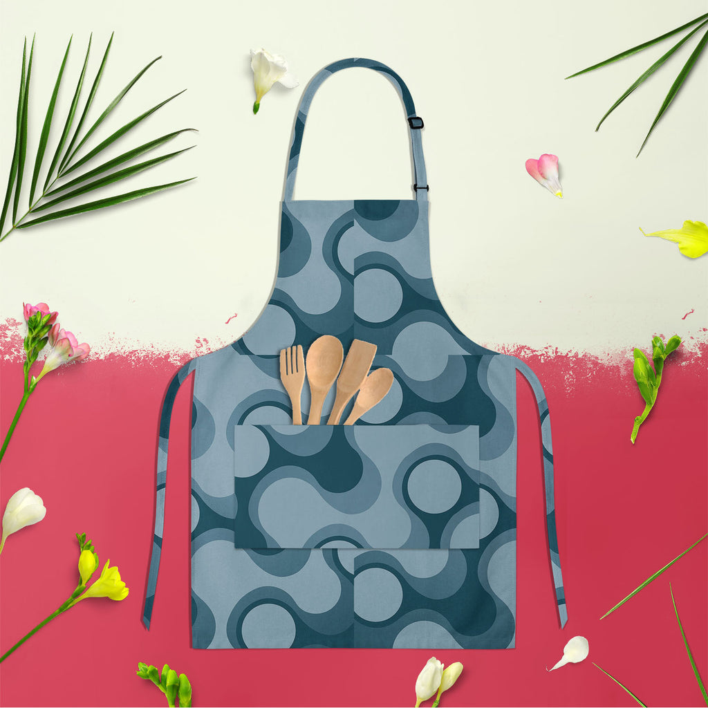 Abstract Retro D3 Apron | Adjustable, Free Size & Waist Tiebacks - Aprons Neck to Knee - ArtzFolio.com