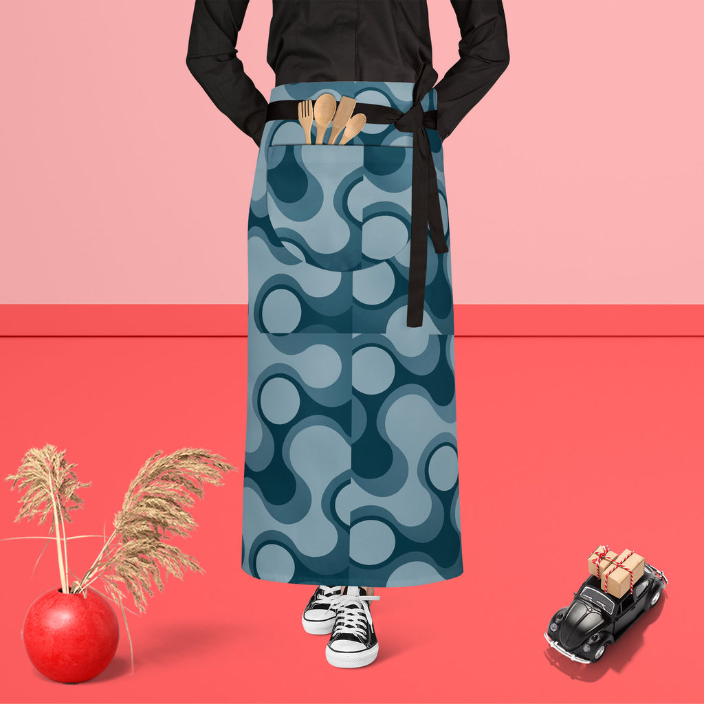 Abstract Retro D3 Apron | Adjustable, Free Size & Waist Tiebacks - Aprons Waist to Feet - ArtzFolio.com