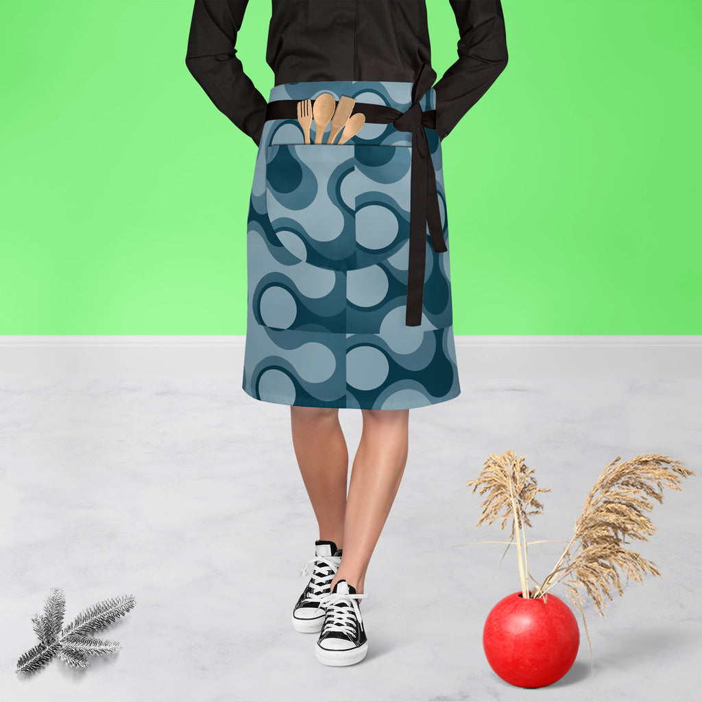 Abstract Retro D3 Apron | Adjustable, Free Size & Waist Tiebacks - Apron Waist to Knee - ArtzFolio.com