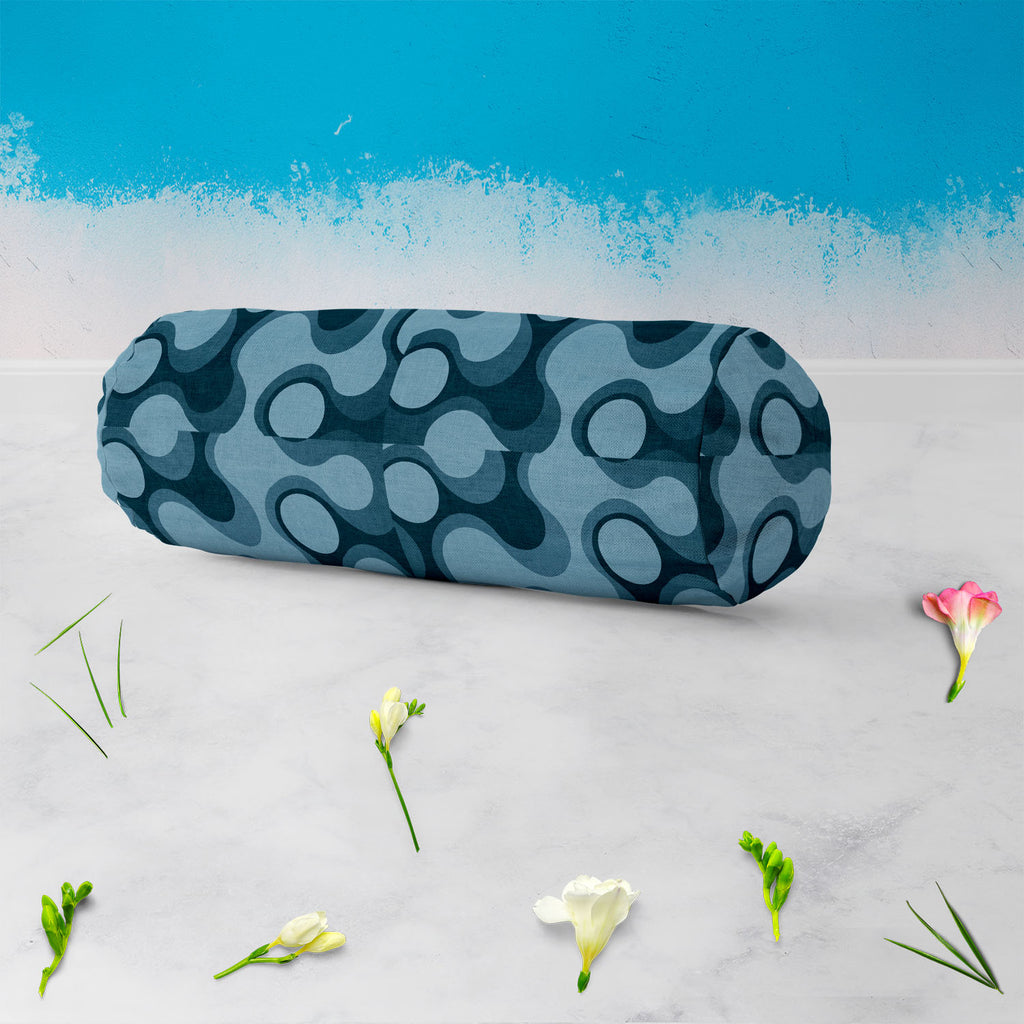 Abstract Retro D3 Bolster Cover Booster Cases | Concealed Zipper Opening - Bolster Covers - ArtzFolio.com