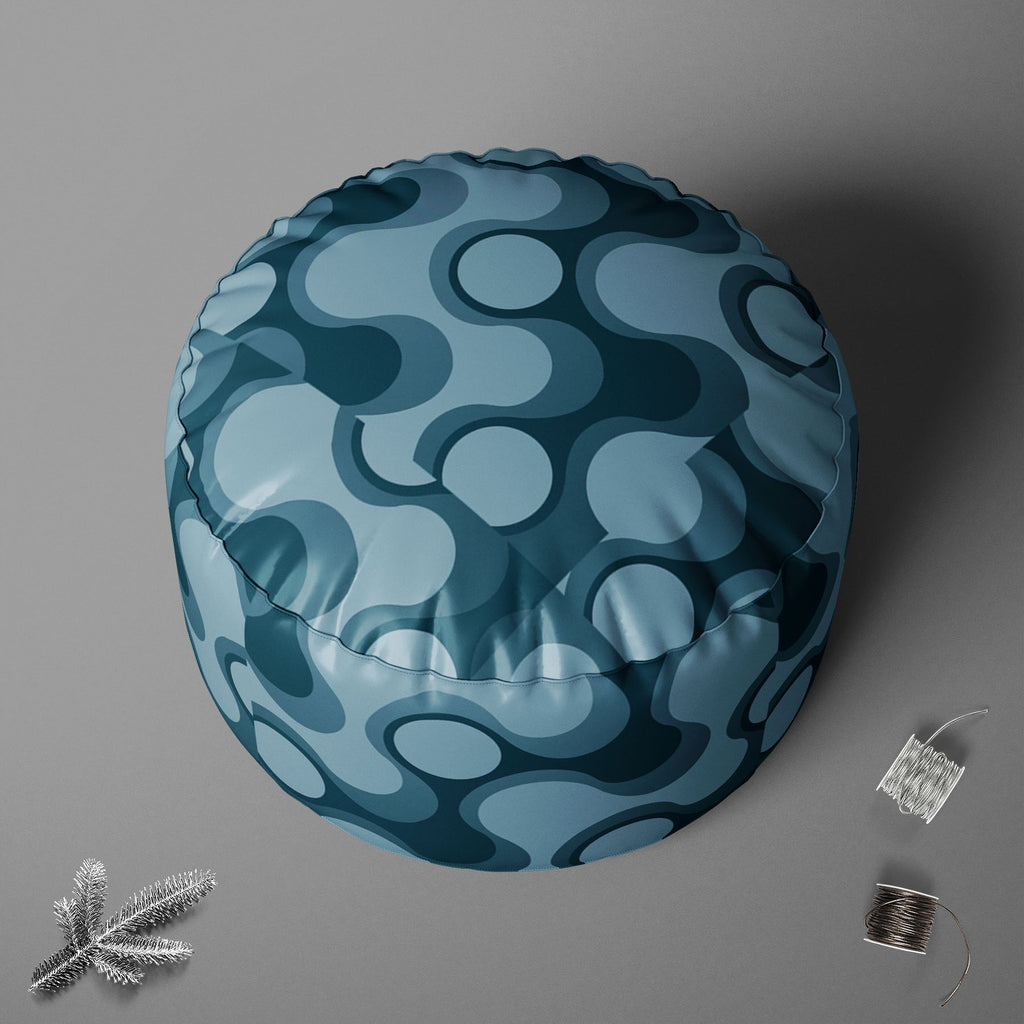 Abstract Retro D3 Footstool Footrest Puffy Pouffe Ottoman Bean Bag | Canvas Fabric - Footstools - ArtzFolio.com