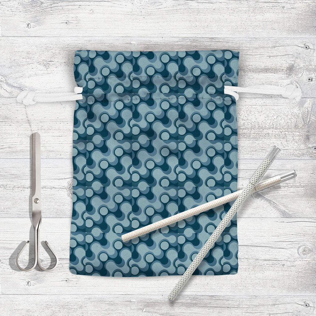 Abstract Retro D3 Pouch Wrist Potli Bag | Bag for Weddings & Casual Parties - Drawstring Pouches - ArtzFolio.com