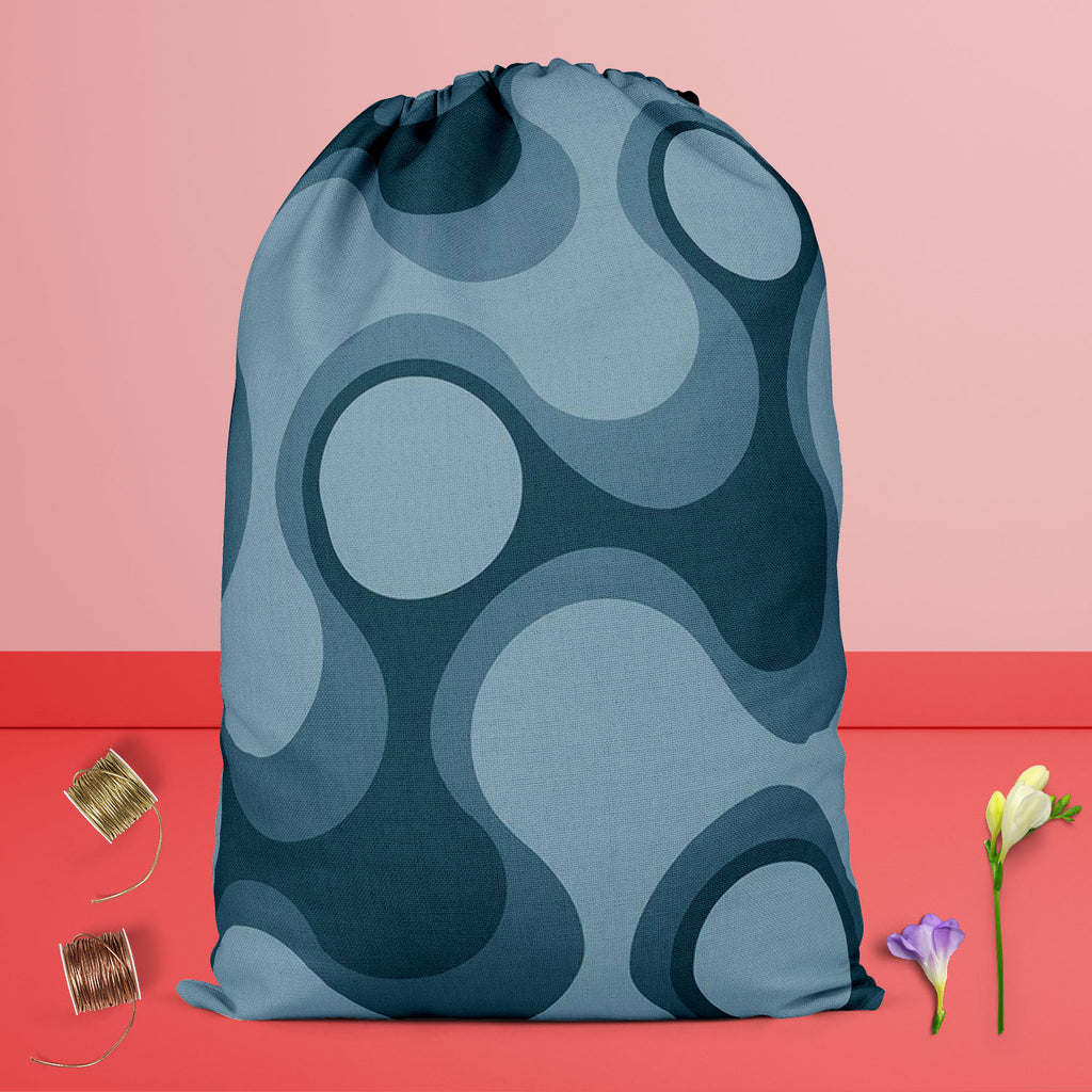 Abstract Retro D3 Reusable Sack Bag | Bag for Gym, Storage, Vegetable & Travel - Drawstring Sack Bags - ArtzFolio.com