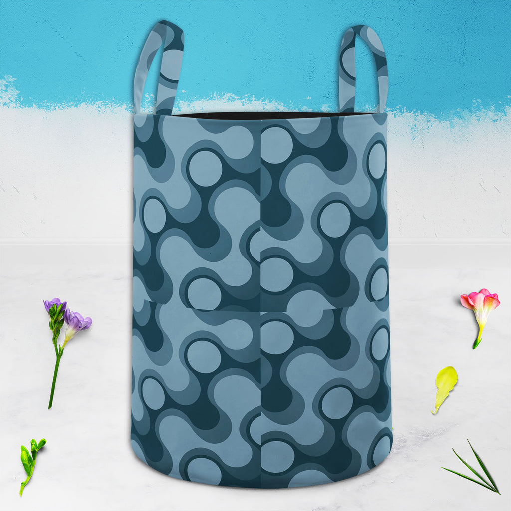 Abstract Retro D3 Foldable Open Storage Bin | Organizer Box, Toy Basket, Shelf Box, Laundry Bag | Canvas Fabric - Storage Bins - ArtzFolio.com