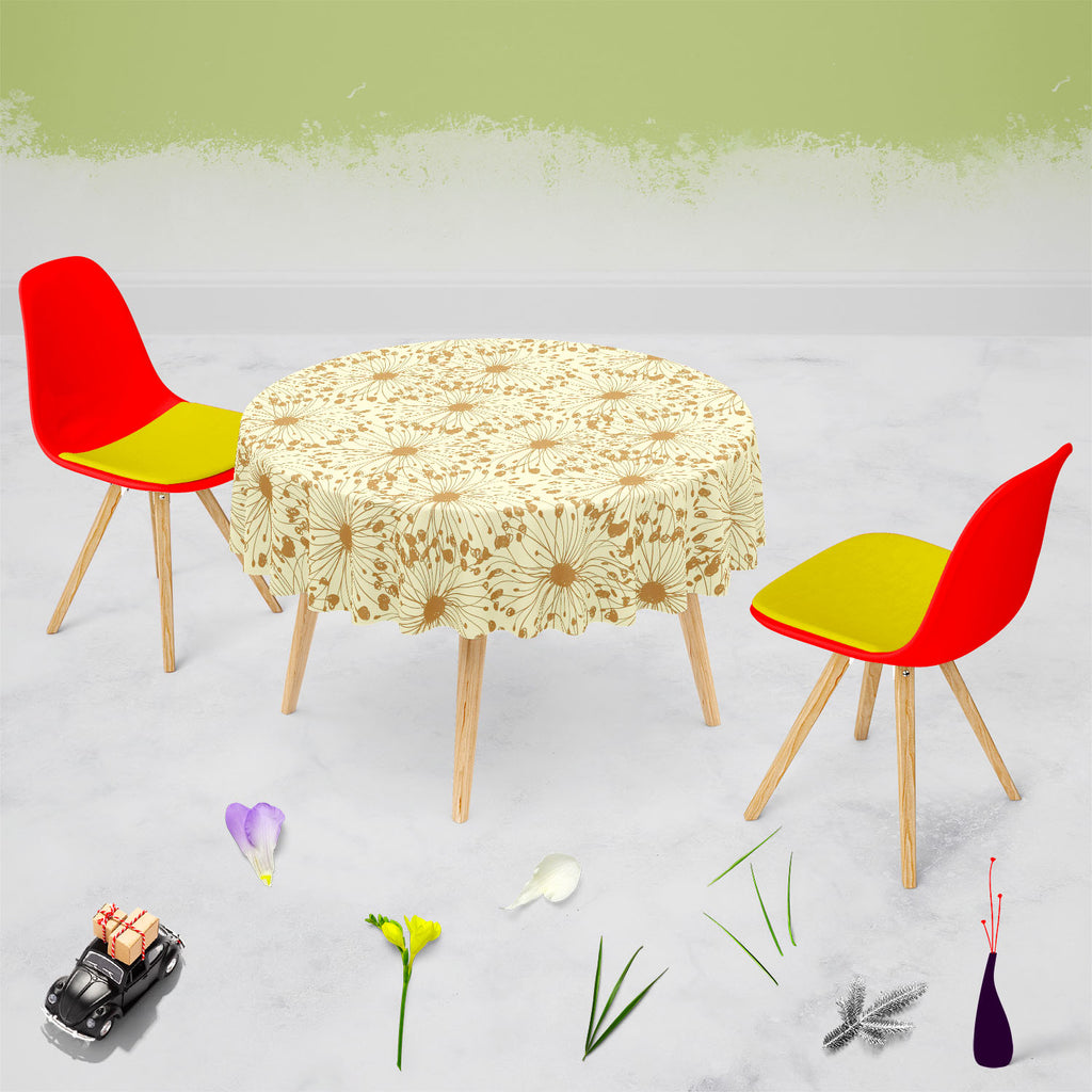 Sketchy Circles Table Cloth Cover-Table Covers-CVR_TB_RD-IC 5007319 IC 5007319, Ancient, Art and Paintings, Botanical, Circle, Countries, Digital, Digital Art, Dots, Floral, Flowers, Graphic, Historical, Medieval, Nature, Patterns, Retro, Signs, Signs and Symbols, Vintage, sketchy, circles, table, cloth, cover, art, autumn, backdrop, background, beige, country, craft, creative, curls, cute, dandelion, decor, design, doodle, dot, endless, fabric, flourish, flower, handmade, knitting, lace, lacy, line, linear