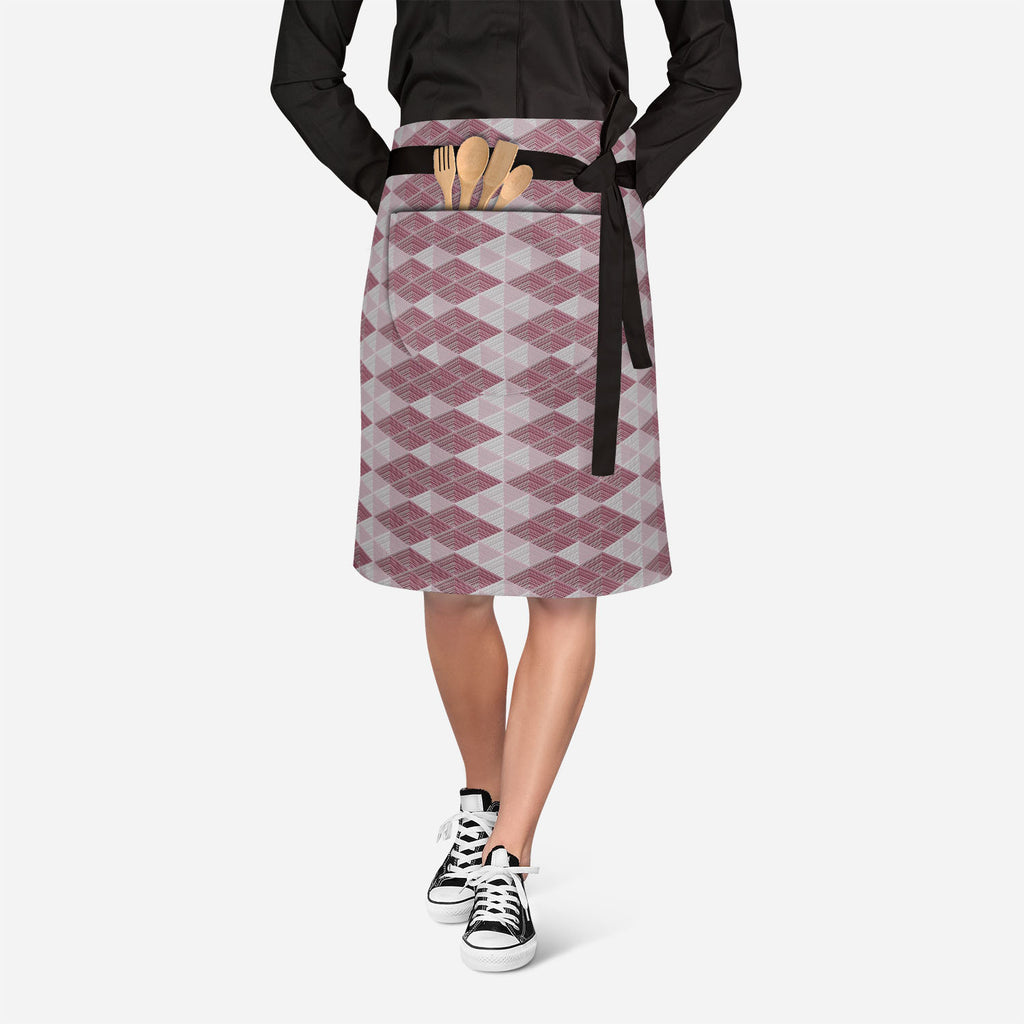 Rhombs Apron | Adjustable, Free Size & Waist Tiebacks-Apron Waist to Feet-APR_WS_KN-IC 5007320 IC 5007320, Abstract Expressionism, Abstracts, Ancient, Art and Paintings, Black and White, Culture, Decorative, Digital, Digital Art, Ethnic, Fashion, Geometric, Geometric Abstraction, Graphic, Historical, Illustrations, Medieval, Modern Art, Patterns, Retro, Semi Abstract, Signs, Signs and Symbols, Traditional, Triangles, Tribal, Vintage, White, World Culture, rhombs, apron, adjustable, free, size, waist, tiebac