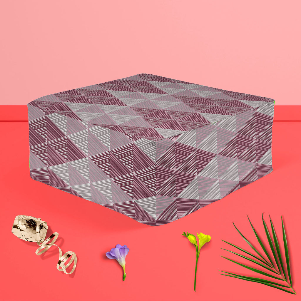Rhombs Footstool Footrest Puffy Pouffe Ottoman Bean Bag | Canvas Fabric-Footstools-FST_CB_BN-IC 5007320 IC 5007320, Abstract Expressionism, Abstracts, Ancient, Art and Paintings, Black and White, Culture, Decorative, Digital, Digital Art, Ethnic, Fashion, Geometric, Geometric Abstraction, Graphic, Historical, Illustrations, Medieval, Modern Art, Patterns, Retro, Semi Abstract, Signs, Signs and Symbols, Traditional, Triangles, Tribal, Vintage, White, World Culture, rhombs, footstool, footrest, puffy, pouffe,