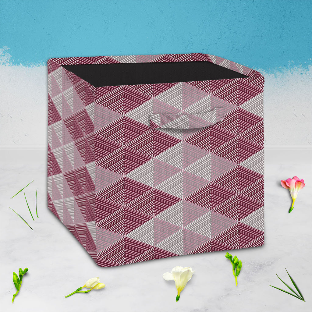 Rhombs Foldable Open Storage Bin | Organizer Box, Toy Basket, Shelf Box, Laundry Bag | Canvas Fabric-Storage Bins-STR_BI_CB-IC 5007320 IC 5007320, Abstract Expressionism, Abstracts, Ancient, Art and Paintings, Black and White, Culture, Decorative, Digital, Digital Art, Ethnic, Fashion, Geometric, Geometric Abstraction, Graphic, Historical, Illustrations, Medieval, Modern Art, Patterns, Retro, Semi Abstract, Signs, Signs and Symbols, Traditional, Triangles, Tribal, Vintage, White, World Culture, rhombs, fold