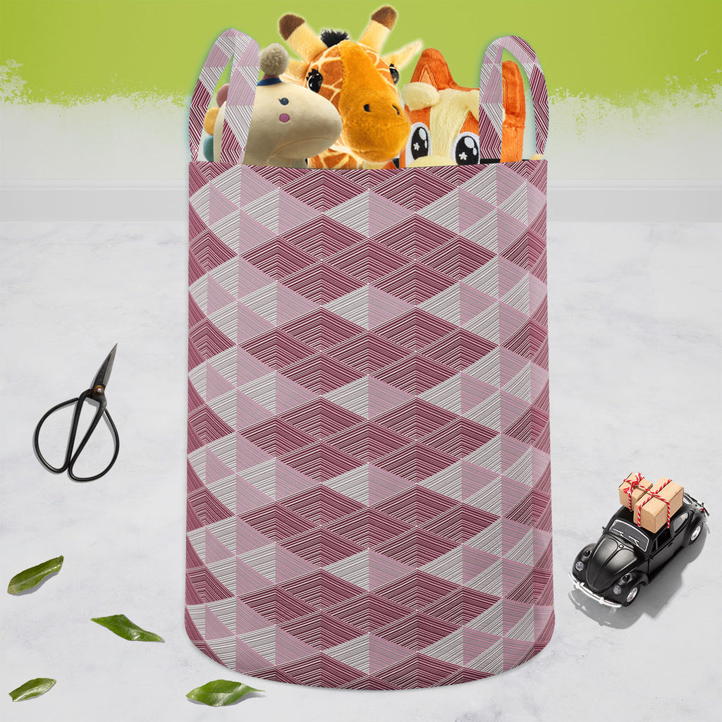 Rhombs Foldable Open Storage Bin | Organizer Box, Toy Basket, Shelf Box, Laundry Bag | Canvas Fabric-Storage Bins-STR_BI_CB-IC 5007320 IC 5007320, Abstract Expressionism, Abstracts, Ancient, Art and Paintings, Black and White, Culture, Decorative, Digital, Digital Art, Ethnic, Fashion, Geometric, Geometric Abstraction, Graphic, Historical, Illustrations, Medieval, Modern Art, Patterns, Retro, Semi Abstract, Signs, Signs and Symbols, Traditional, Triangles, Tribal, Vintage, White, World Culture, rhombs, fold