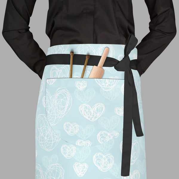 Romantic Doodle Apron | Adjustable, Free Size & Waist Tiebacks-Aprons Waist to Feet-APR_WS_FT-IC 5007322 IC 5007322, Abstract Expressionism, Abstracts, Animated Cartoons, Art and Paintings, Birthday, Black and White, Comics, Decorative, Hearts, Holidays, Icons, Love, Patterns, Romance, Semi Abstract, Signs, Signs and Symbols, Wedding, White, romantic, doodle, full-length, waist, to, feet, apron, poly-cotton, fabric, adjustable, tiebacks, heart, pattern, cute, lace, seamless, abstract, art, artistic, artwork
