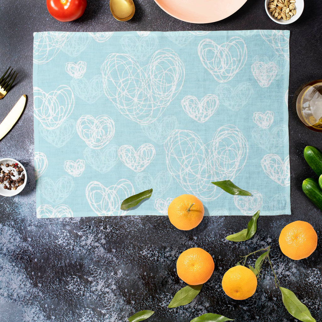 Romantic Doodle Table Mat Placemat-Table Place Mats Fabric-MAT_TB-IC 5007322 IC 5007322, Abstract Expressionism, Abstracts, Animated Cartoons, Art and Paintings, Birthday, Black and White, Comics, Decorative, Hearts, Holidays, Icons, Love, Patterns, Romance, Semi Abstract, Signs, Signs and Symbols, Wedding, White, romantic, doodle, table, mat, placemat, heart, pattern, cute, lace, seamless, abstract, art, artistic, artwork, blue, border, collection, comic, cover, curly, decor, decoration, delicate, design, 