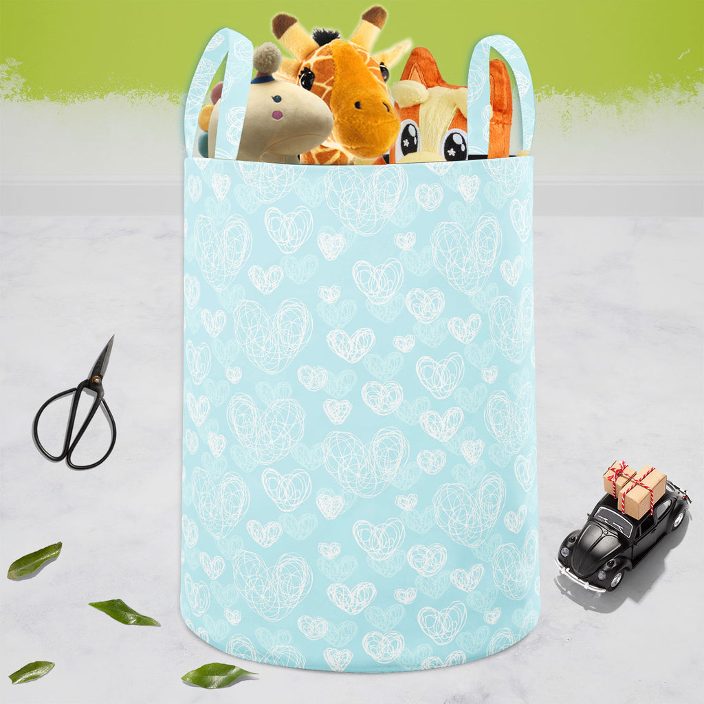 Romantic Doodle Foldable Open Storage Bin | Organizer Box, Toy Basket, Shelf Box, Laundry Bag | Canvas Fabric-Storage Bins-STR_BI_CB-IC 5007322 IC 5007322, Abstract Expressionism, Abstracts, Animated Cartoons, Art and Paintings, Birthday, Black and White, Comics, Decorative, Hearts, Holidays, Icons, Love, Patterns, Romance, Semi Abstract, Signs, Signs and Symbols, Wedding, White, romantic, doodle, foldable, open, storage, bin, organizer, box, toy, basket, shelf, laundry, bag, canvas, fabric, heart, pattern,