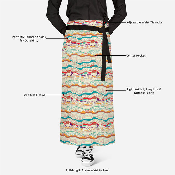 Waves Drawing Apron | Adjustable, Free Size & Waist Tiebacks-Aprons Waist to Knee-APR_WS_FT-IC 5007323 IC 5007323, Abstract Expressionism, Abstracts, Ancient, Art and Paintings, Black and White, Culture, Decorative, Drawing, Ethnic, Fantasy, Fashion, Folk Art, Geometric, Geometric Abstraction, Historical, Illustrations, Medieval, Patterns, Semi Abstract, Signs, Signs and Symbols, Traditional, Tribal, Vintage, White, World Culture, waves, full-length, apron, satin, fabric, adjustable, waist, tiebacks, abstra